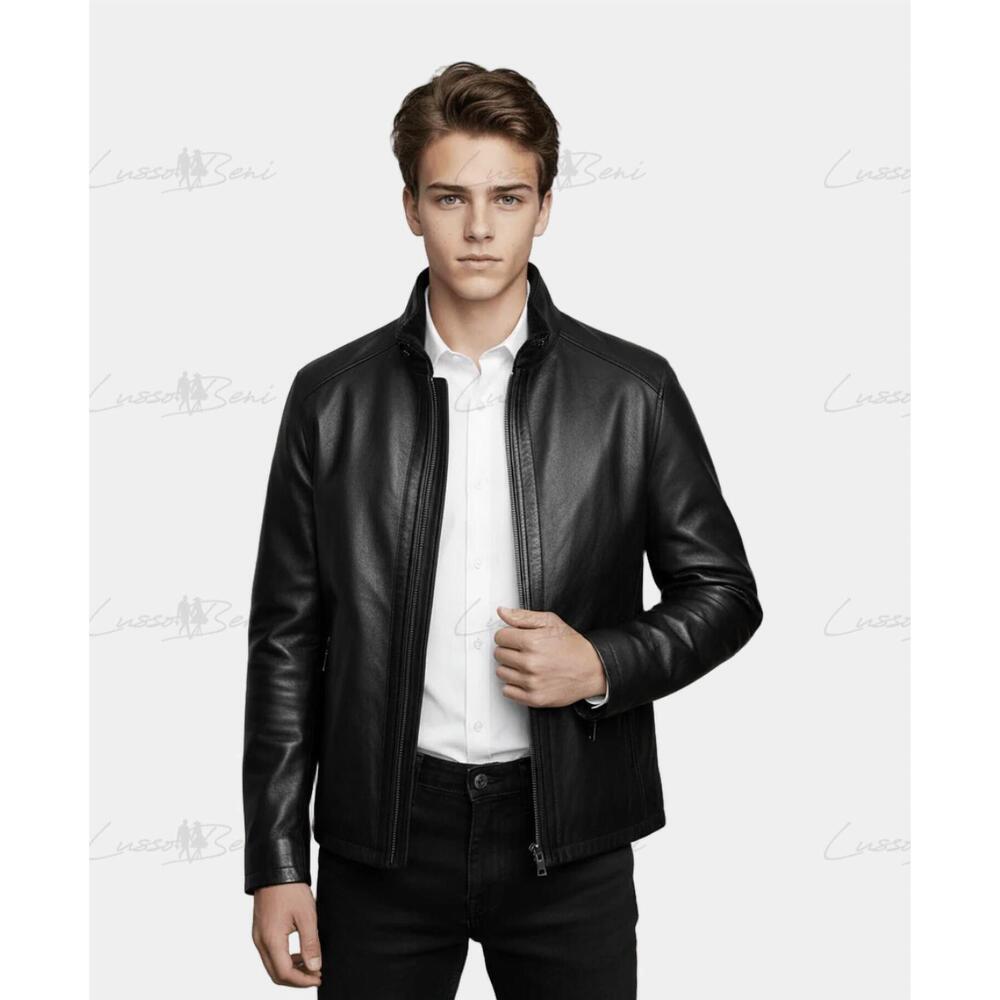 NEW LUSSO BENI alure leather jacket in black